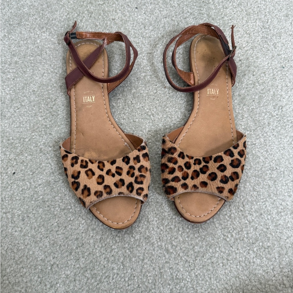 Seychelles Leopard Print Ankle Strap Sandals - Brown